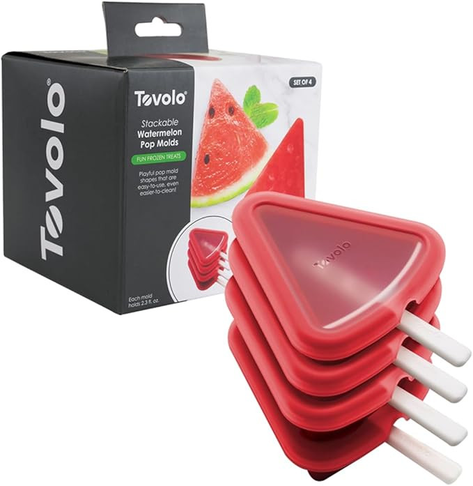 Tovolo Watermelon Popsicle Mold 4 Pack Stackable Silicone Popsicle Molds with Drip Guards for Kid... | Amazon (US)