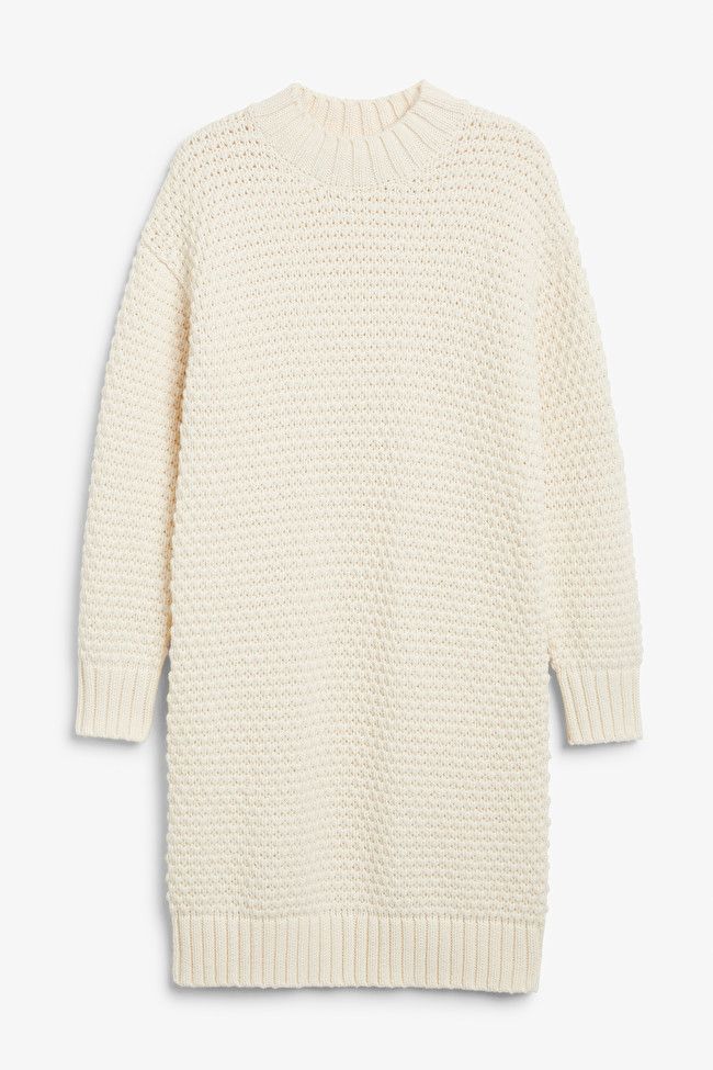 Off-white oversized knitted midi dress | Monki