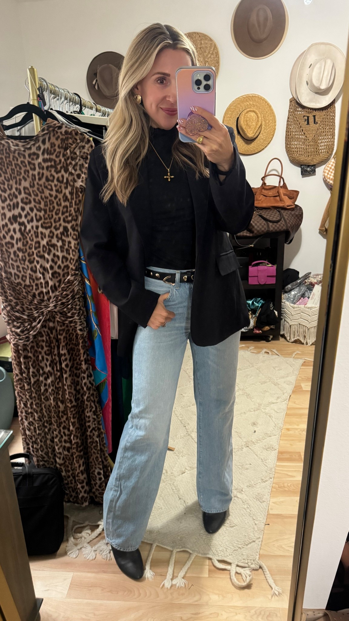 A good blazer, a fun belt and a classic black blazer never fail for a pulled together outfit! 

#LTKOver40 #LTKSeasonal #LTKootd