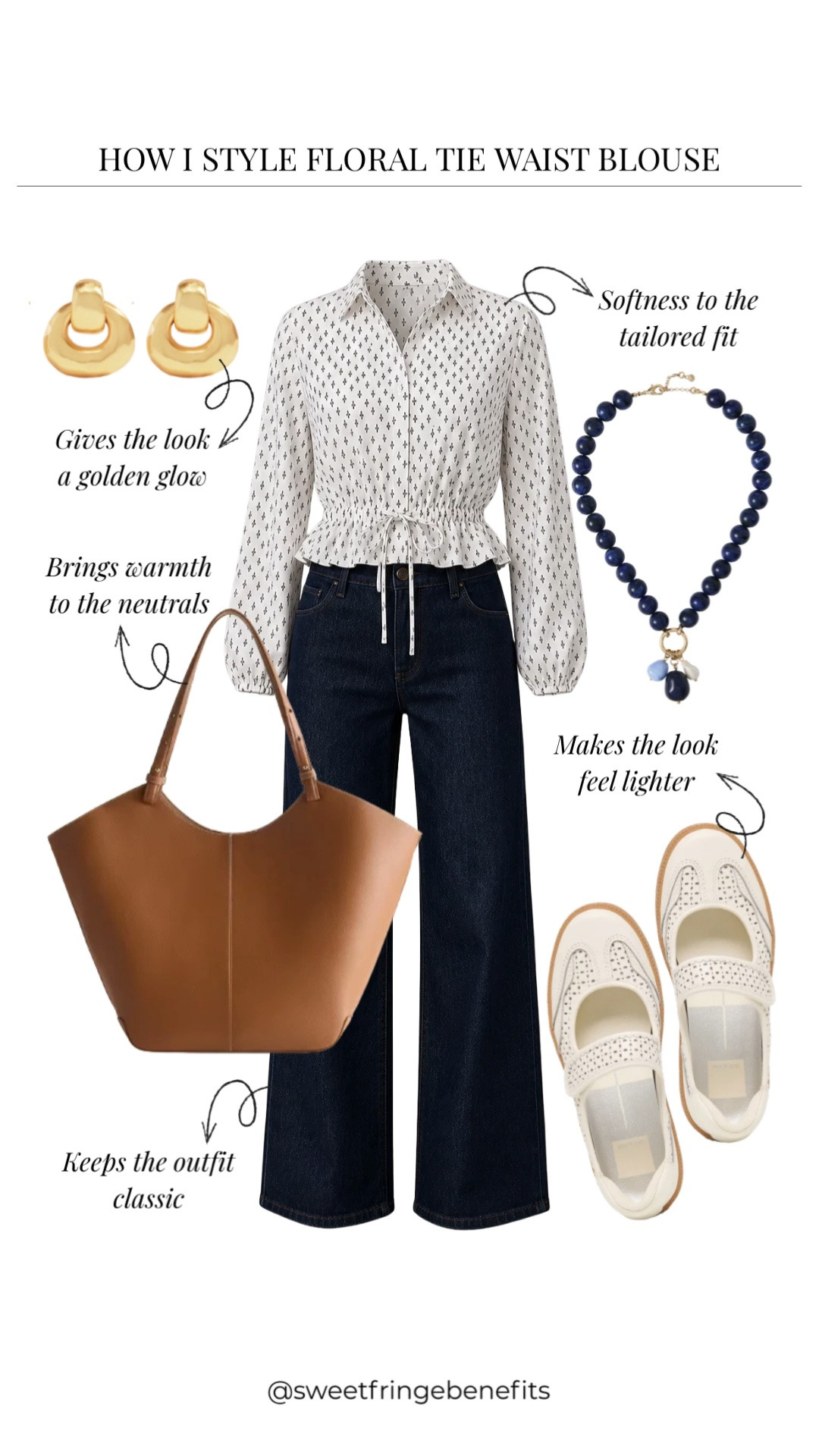 This is such a classic combination, but the little details keep it from feeling boring. The soft blouse with dark denim feels easy, and I’d add the brown bag for a little warmth.

#LTKootd #LTKPetite #LTKOver40
