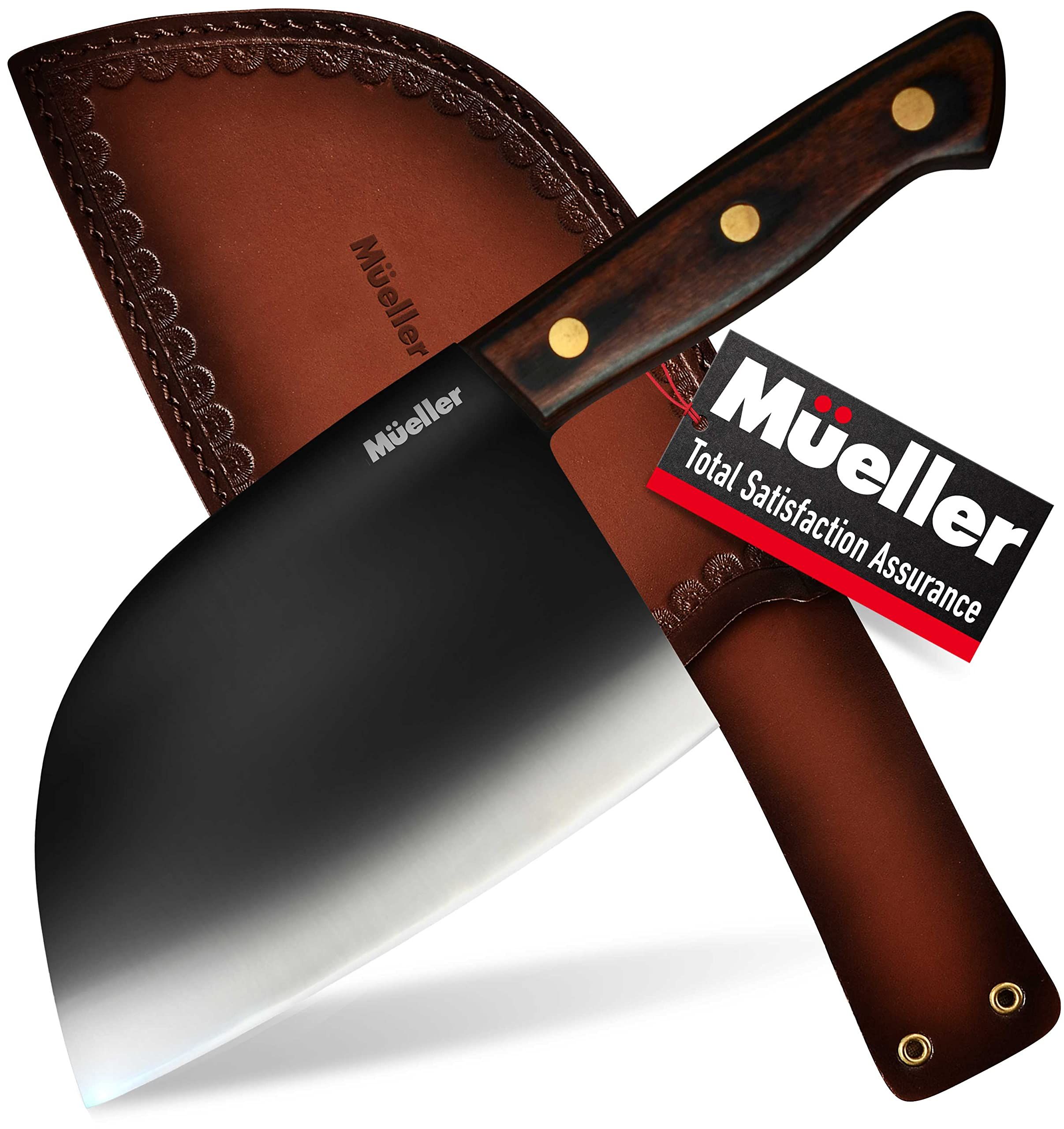 Mueller UltraForged Professional Meat Cleaver Knife 7" Handmade High-Carbon Clad Steel Serbian Ch... | Amazon (US)