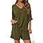 PRETTYGARDEN Womens 2 Piece Sets 2026 Oversized Vneck Half Sleeve Tops Shorts Lounge Set Casual S... | Amazon (US)