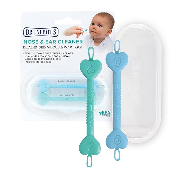 Dr. Talbot’s Baby Safe Nose and Ear Cleaner Set with Hygienic Travel Case, Gentle Dual-Ended Ea... | Amazon (US)