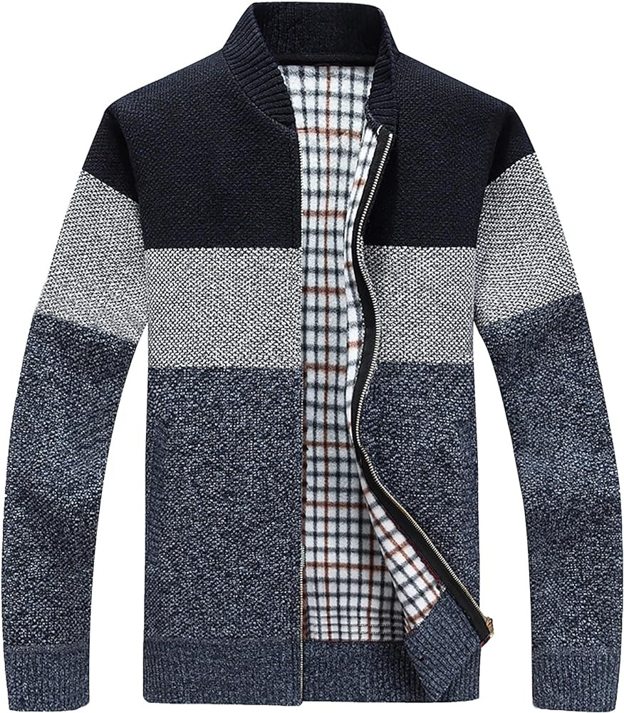 LemonGirl Mens Casual Zip Knitted Cardigan Sweater with Pocked | Amazon (CA)