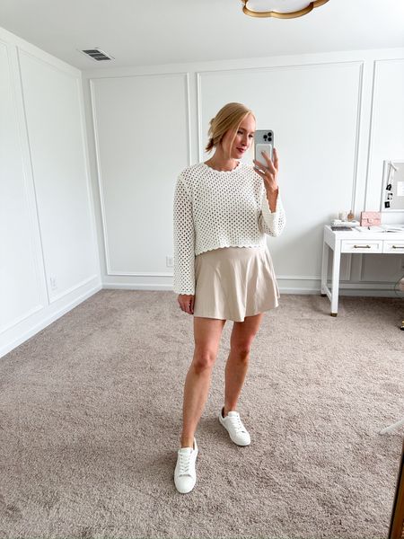 Threw this lightweight summer sweater over my athletic dress for an extra layer when I’m not running around! Wearing size small in the sweater and dress. Summer outfits // athleticwear // athleisure // summer sweaters // summer tops // tennis dresses // Nordstrom finds // Target finds 

#LTKActive #LTKStyleTip #LTKSeasonal