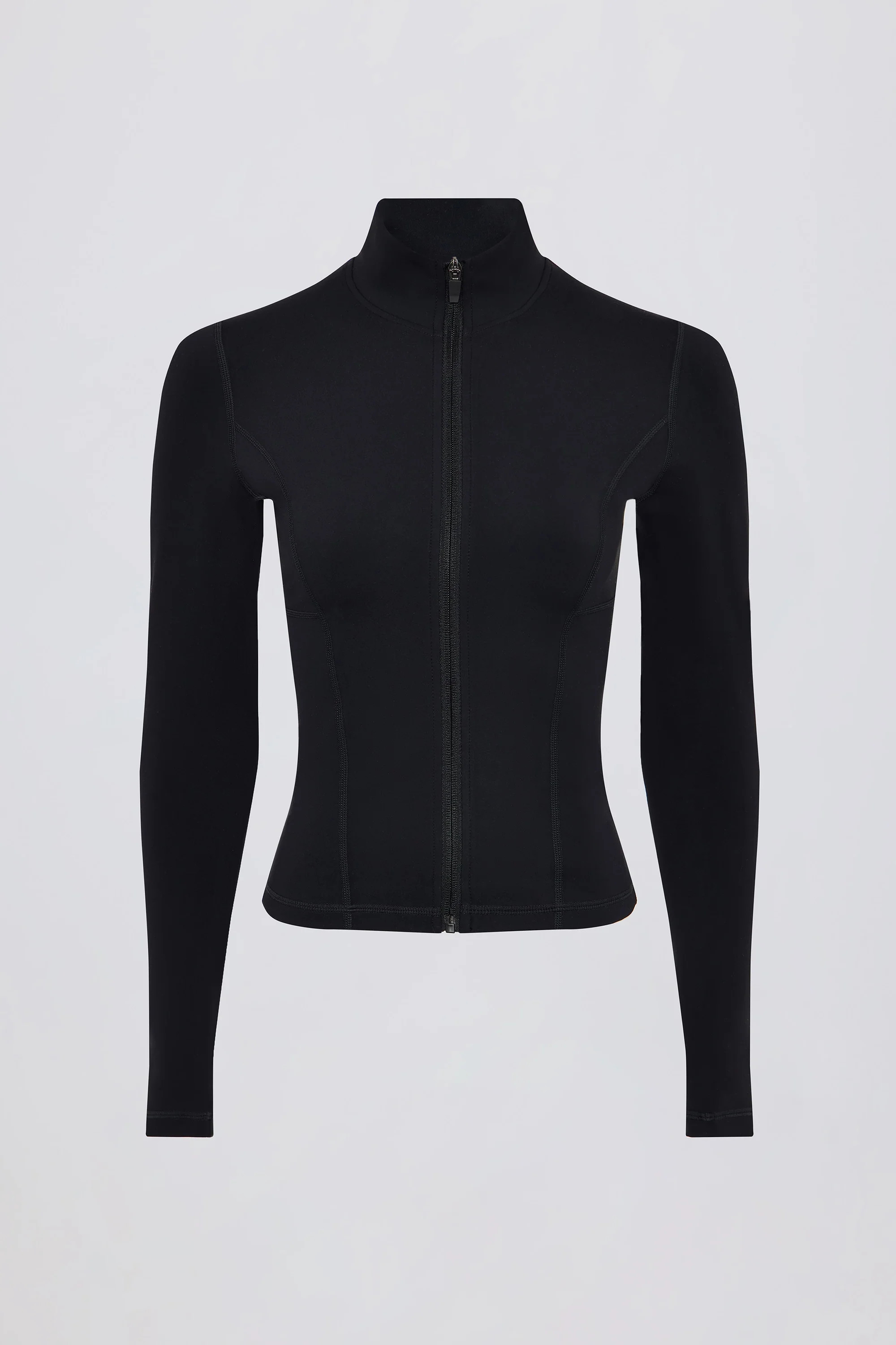 Soft Active Zip-Up Jacket in Black | Oh Polly