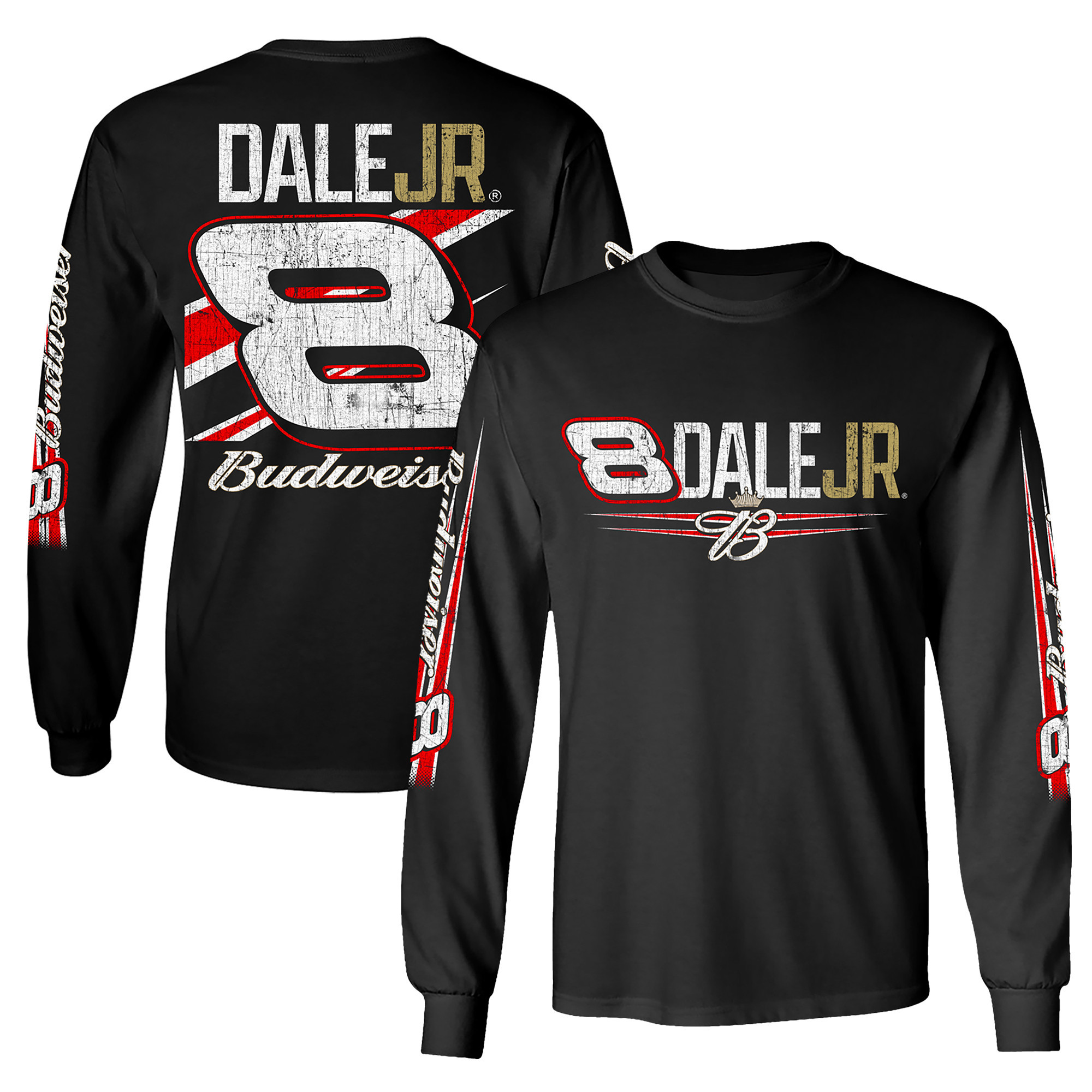 Men's JR Motorsports Official Team Apparel Black Dale Earnhardt Jr. Budweiser Long Sleeve T-Shirt | Fanatics