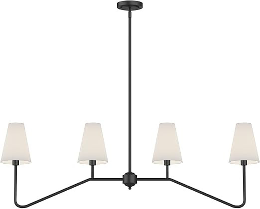 Electro bp;47"W 4-Light Linear Kitchen Island Lighting Fixture Classic Chandeliers Matt Black wit... | Amazon (US)