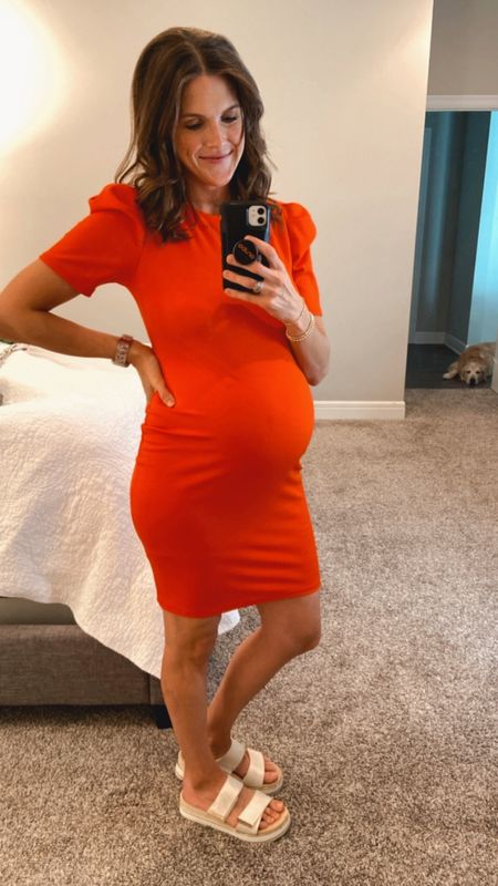 Love this red dress! Wore it early postpartum to an event too. And these shoes are perfect. Great for my plantar fasciitis. 

#LTKshoecrush #LTKHoliday #LTKbump