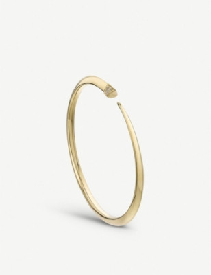 Tusk Sabre yellow gold-plated vermeil silver and diamond bangle | Selfridges