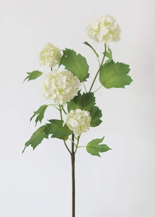 Cream White Artificial Snowball Flowers - 24" | Amazon (US)