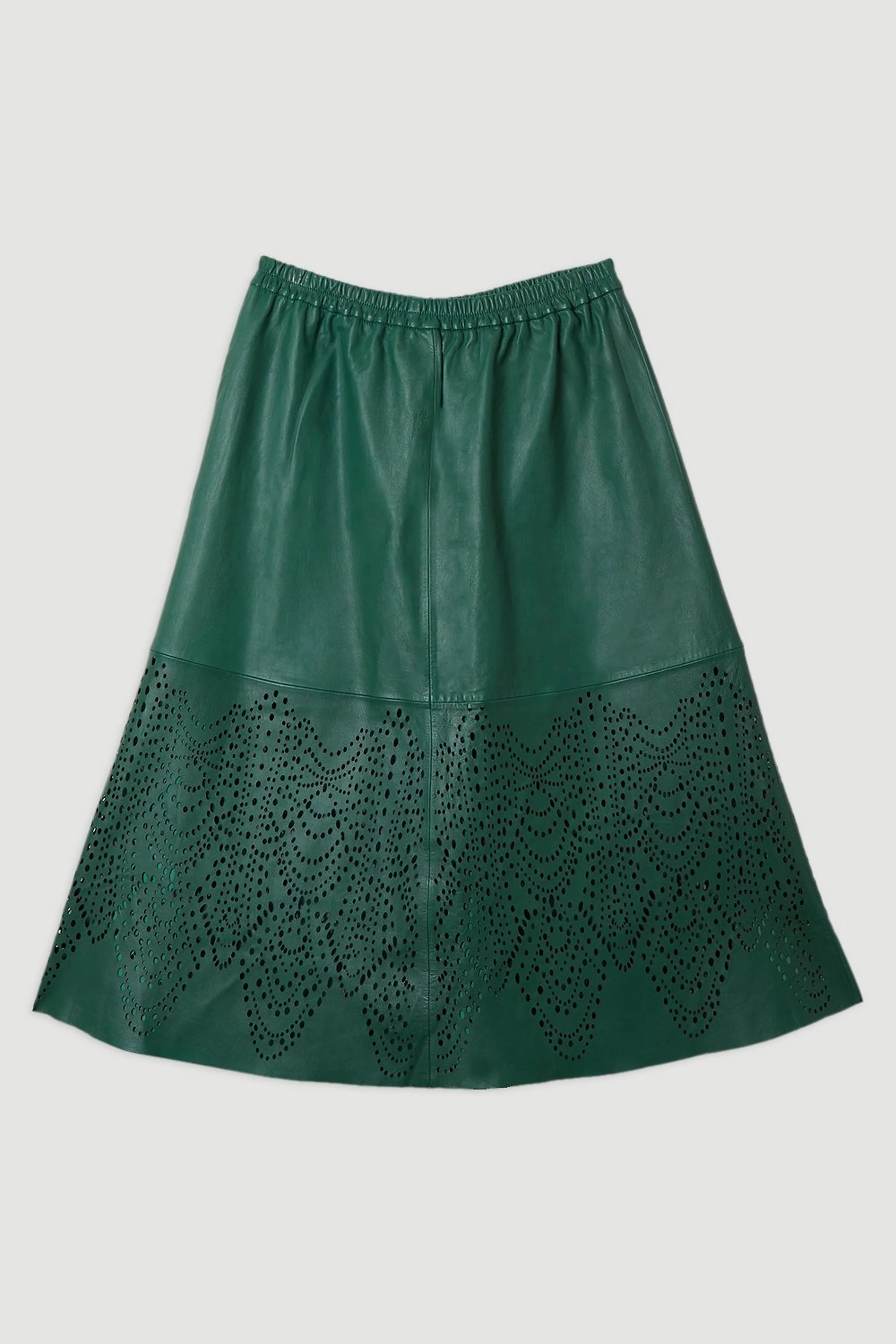 Amelia Graham Leather Cutwork Full Skirt | Karen Millen UK + IE + DE + NL