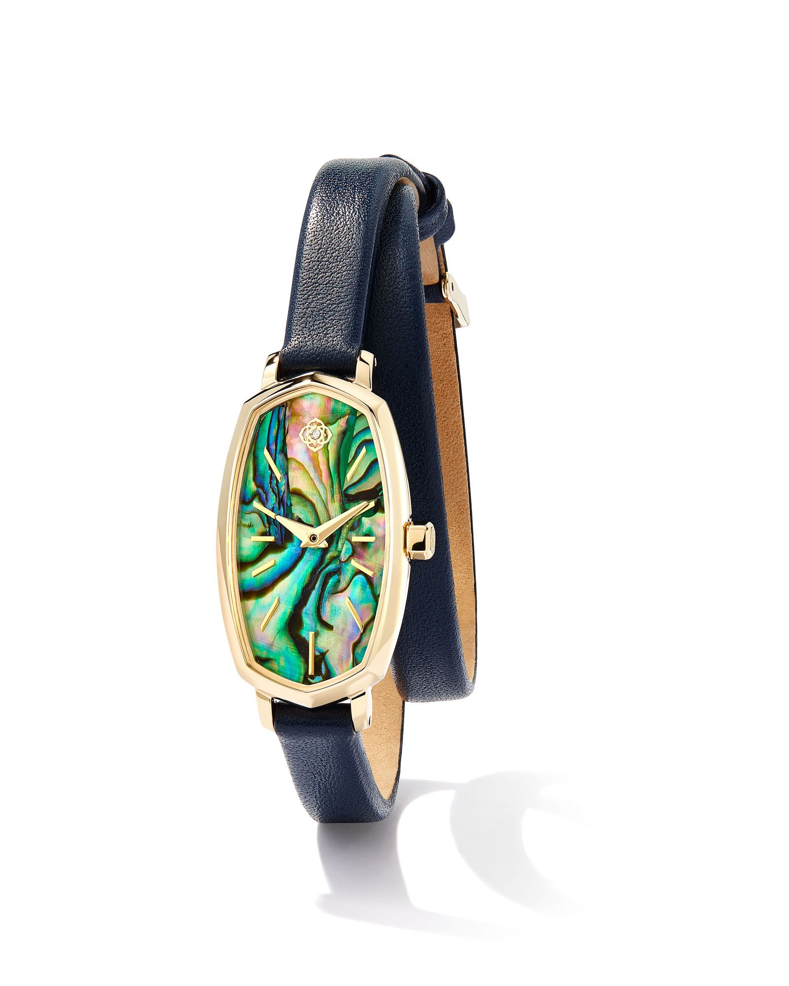 Elle Gold Tone Stainless Steel Leather Wrap Watch in Abalone | Kendra Scott | Kendra Scott