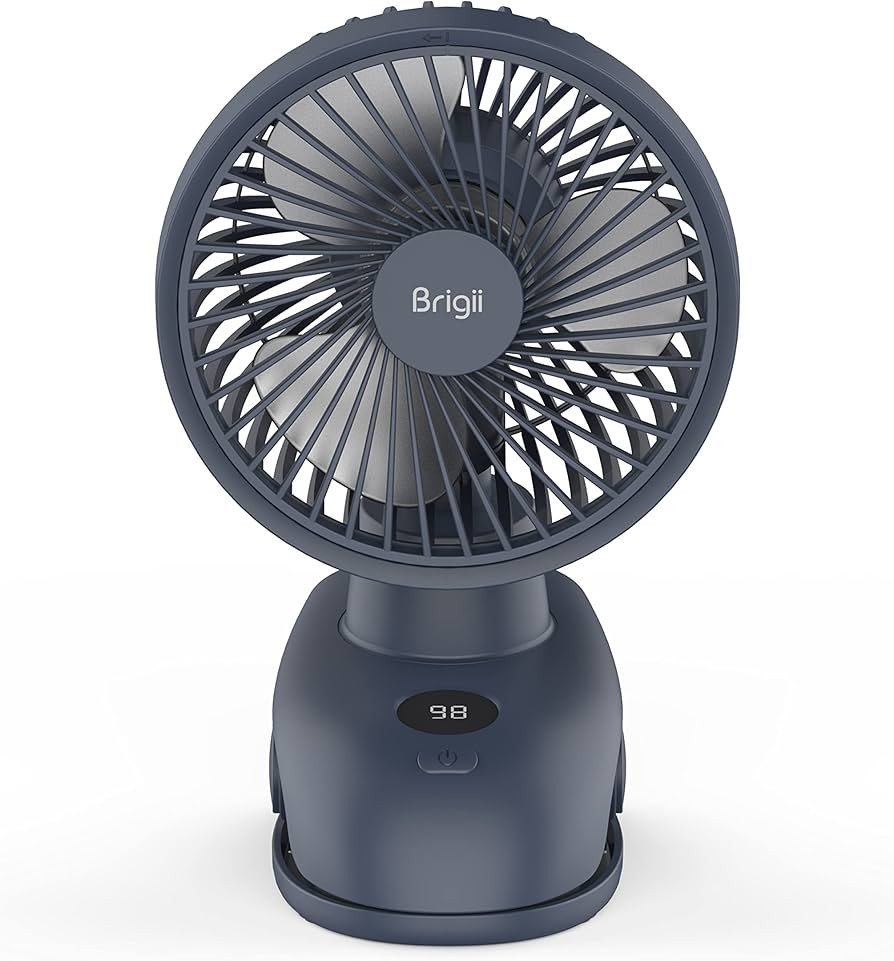 Amazon.com: Brigii Desk&Clip Fan, Small Fan 14H Long Battery Life, Battery Level Display, 5 INCH ... | Amazon (US)