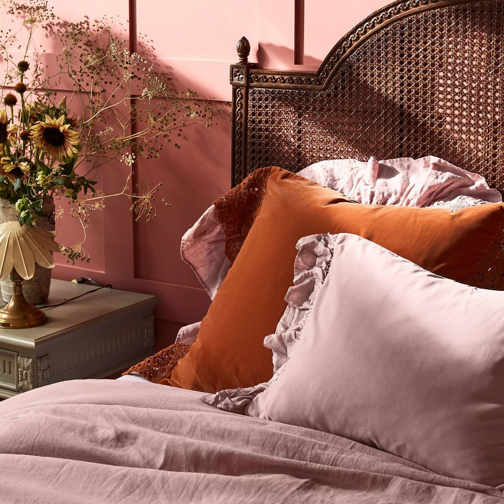 Velvet Tencel Ruffle Throw Pillows | GreenRow