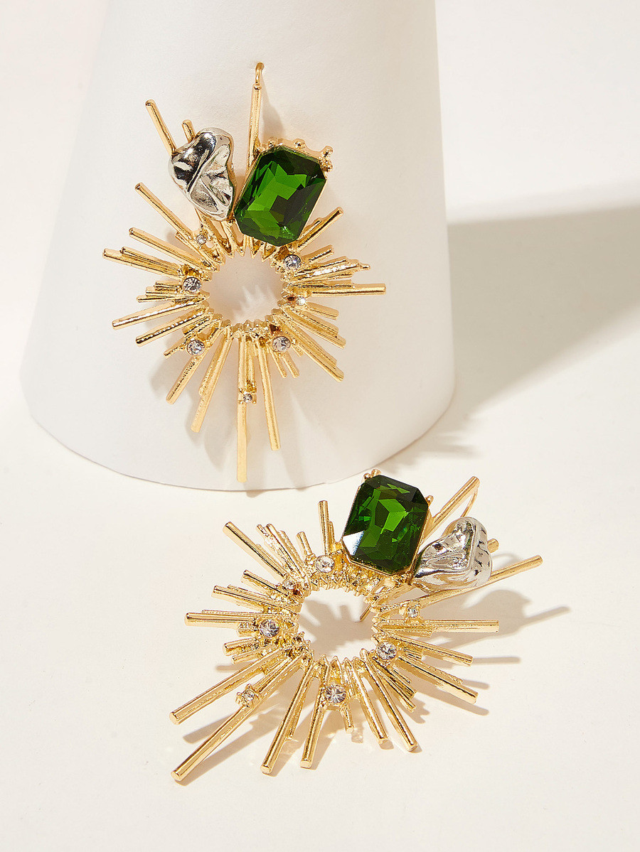 Rhinestone Decor Sun Drop Earrings 1pair | SHEIN
