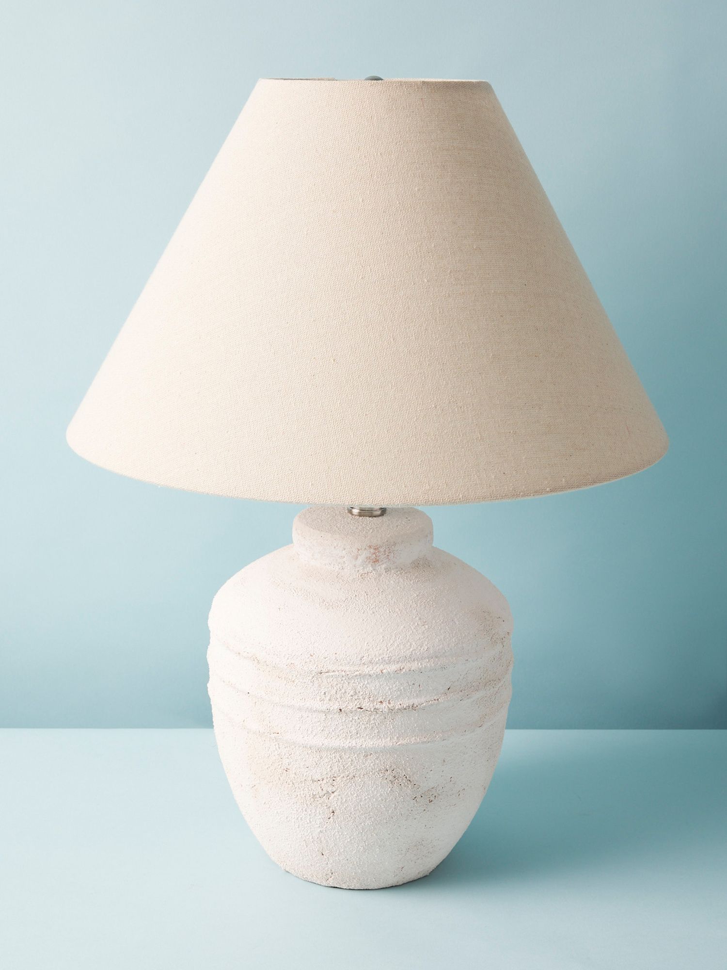 23in Whitewashed Terracotta Pot Lamp | HomeGoods