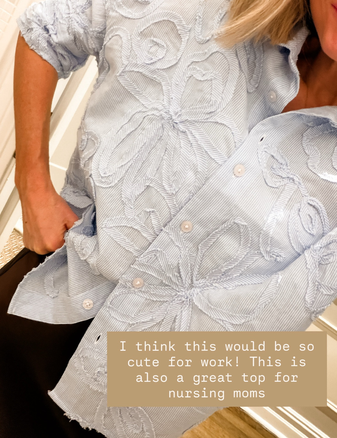 This floral striped blouse is perfect for workwear this spring or summer! Also, it’s great for a nursing mom! Wearing size XS! Use code LOVERLY20 when you spend $100 or more - some exclusions apply!

Loverly Grey, Anthropologie, sale, spring tops, spring blouse, spring workwear 

#LTKSaleAlert #LTKSeasonal #LTKWorkwear