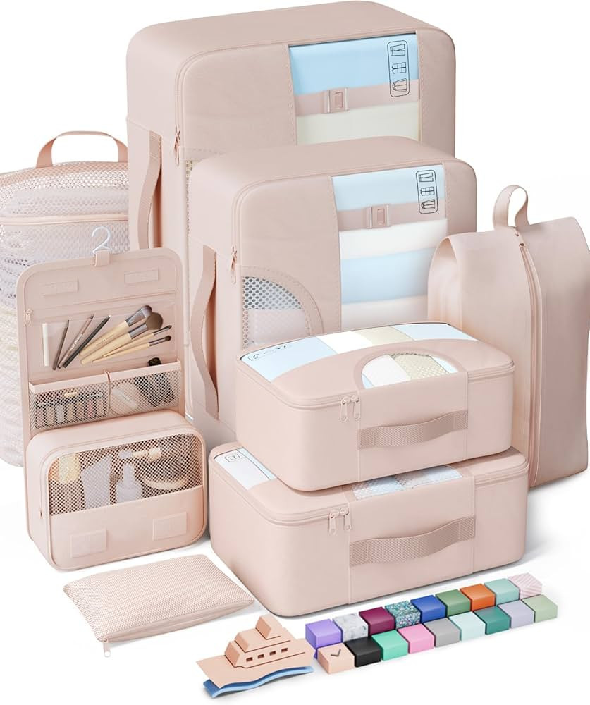Veken 8 Set Packing Cubes, Cruise Ship Travel Essentials Accessories for Beach Vacation, Personal... | Amazon (US)