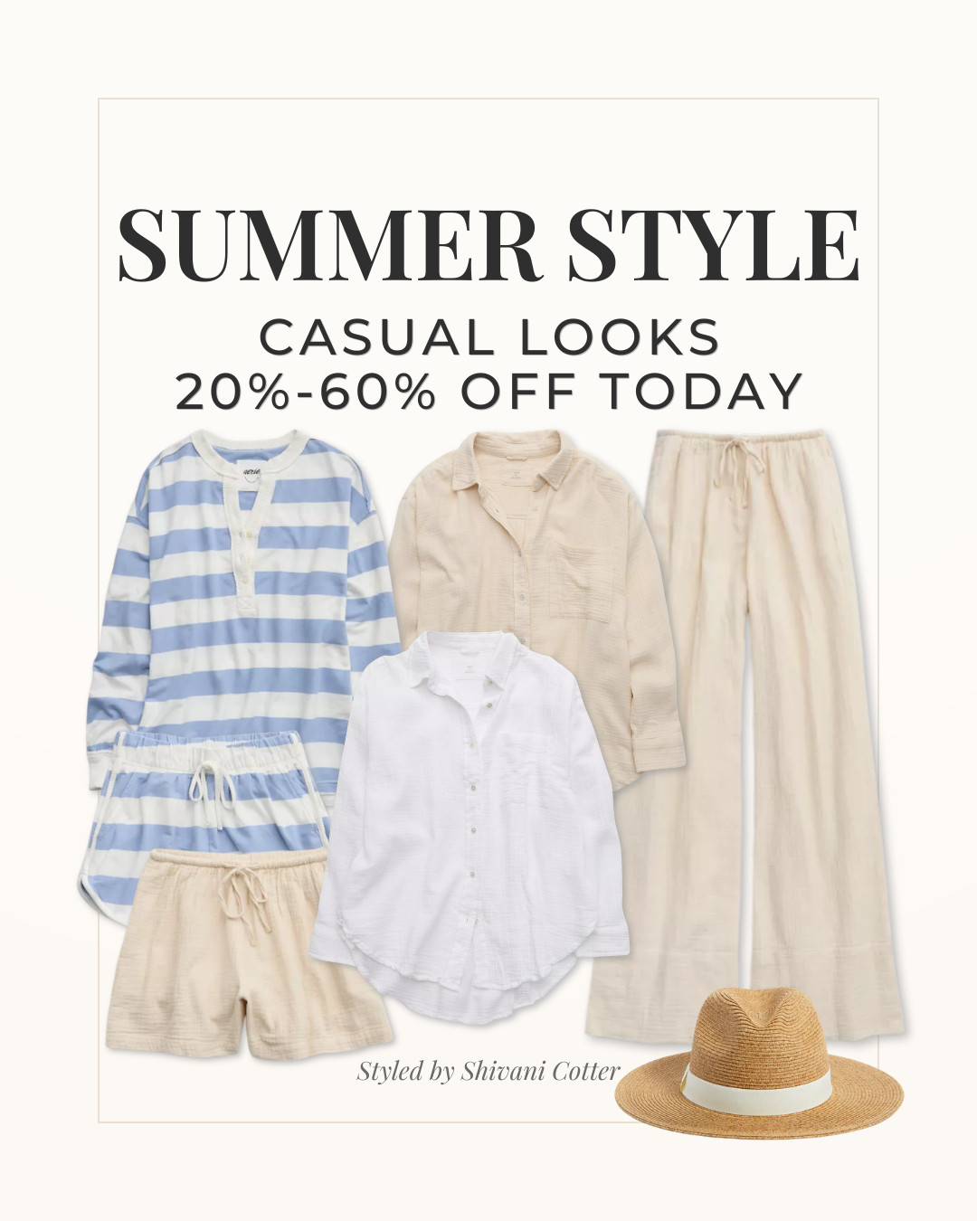 CASUAL SUMMER SETS
Great For Women Over 40

Easy summer outfits that look put together without trying.
These lightweight sets, breathable button downs, and effortless pieces are the kind you’ll wear on repeat all season.
They work for everything from slow mornings to casual outings, and they’re all on major sale right now.
20 to 60 percent off, but only through my link.

Shop everything through my link before sizes start to go
summer outfits, casual summer style, lightweight sets, linen pants, breathable tops, everyday outfits, neutral wardrobe, summer wardrobe essentials, sale outfits 

 

#LTKxAerie #LTKgrwm #LTKootd