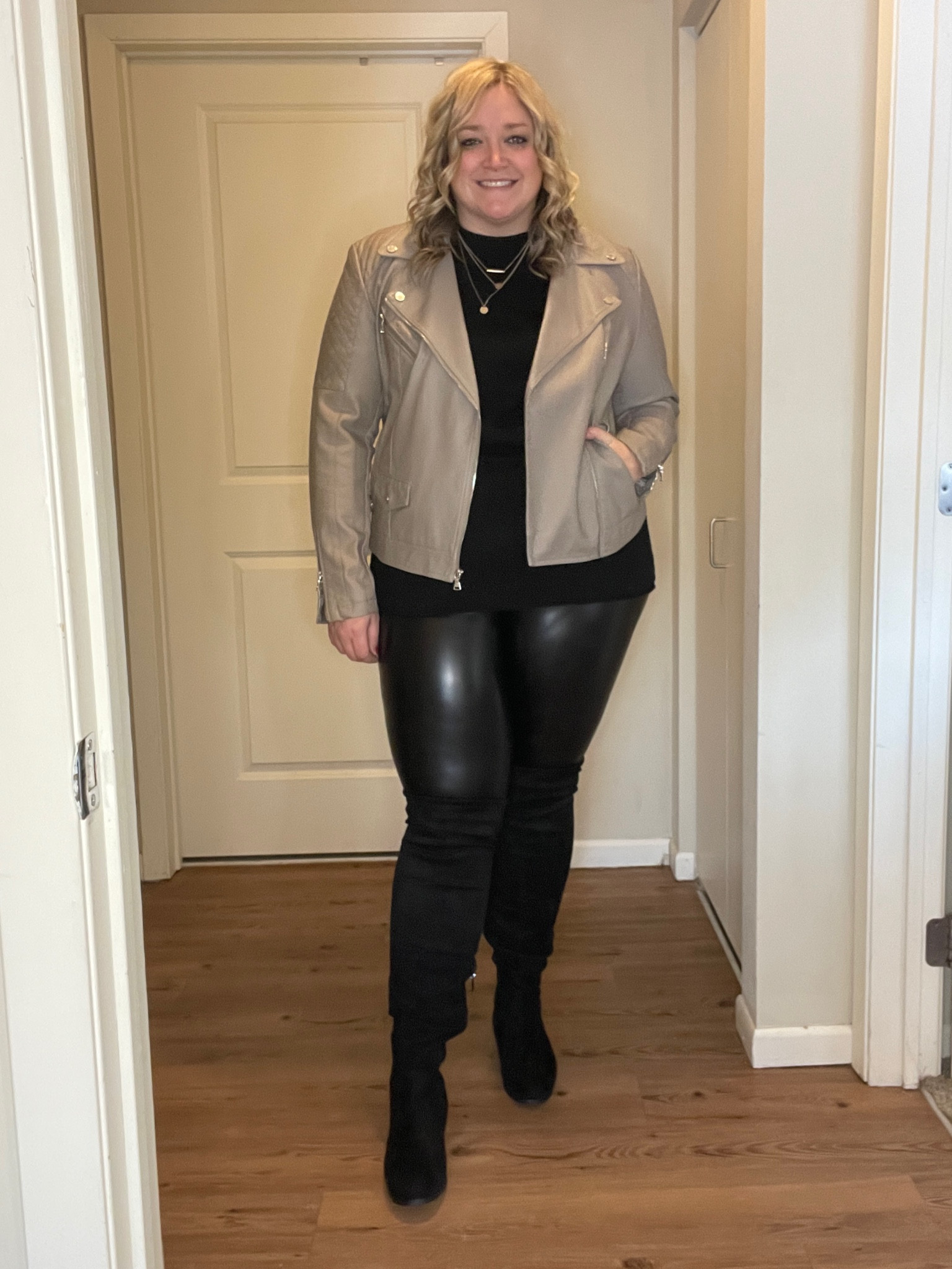 Faux leather jacket options

#LTKcurves #LTKFind #LTKunder100