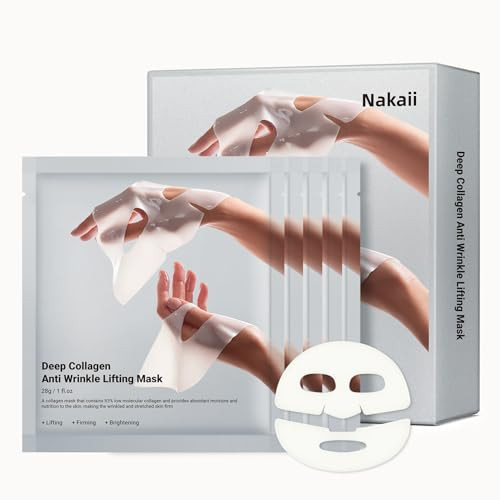 Nakaii 5-pack Collagen Face Mask Deep Collagen Anti-wrinkle Lifting Mask Overnight Collagen Mask for Lifting, Firming, and Brightening | Amazon (US)