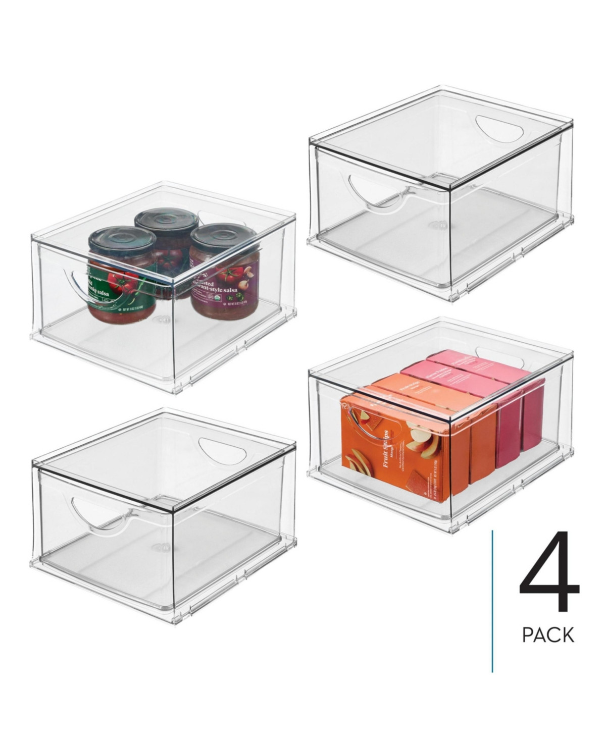 iDesign Stackable Storage Drawer for Pantry, Set of 4, Clear, Made in Usa - Clear | Macy's