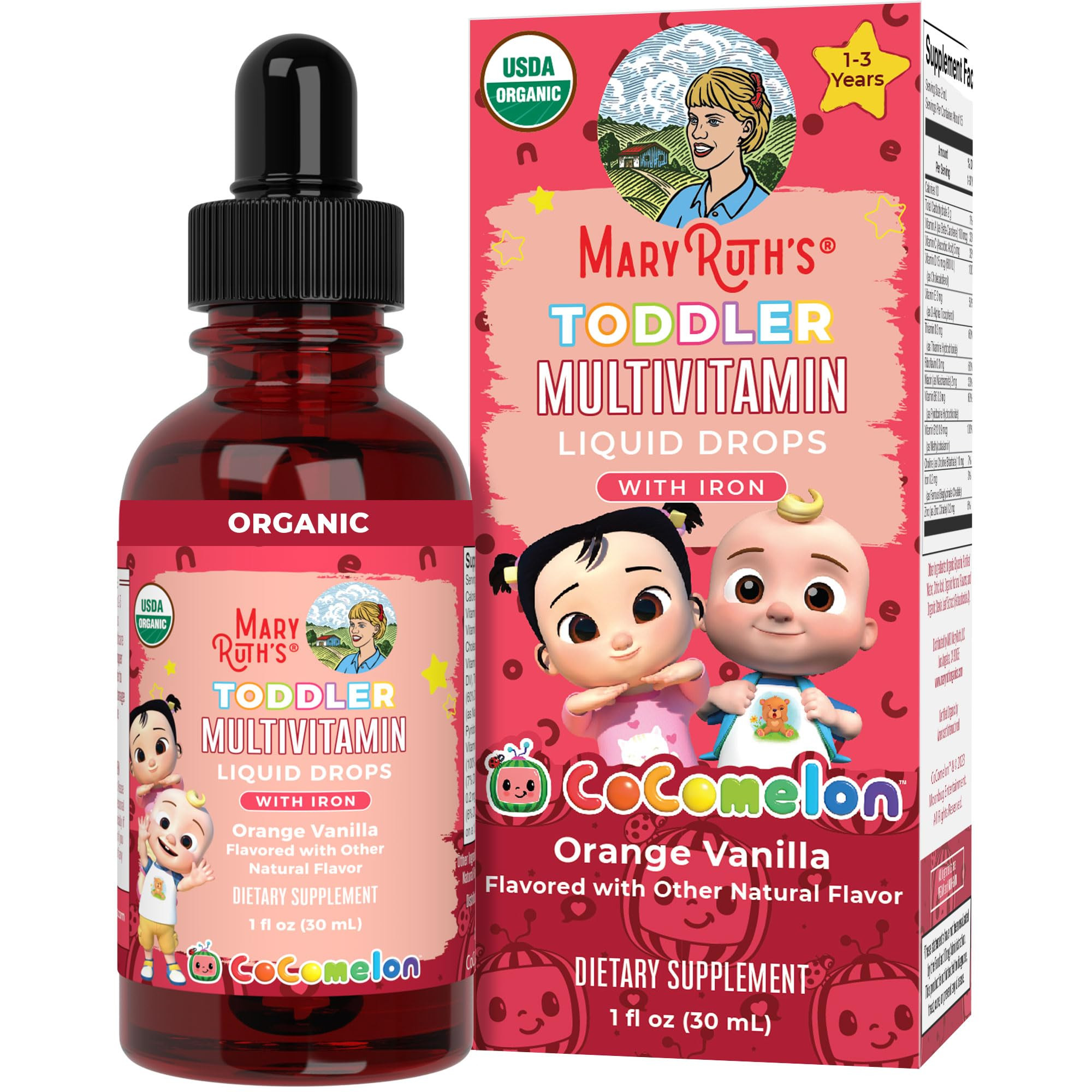 MaryRuth Organics CoComelon Toddler Kids Multivitamin with Iron | Immune Support | Toddler Vitami... | Amazon (US)