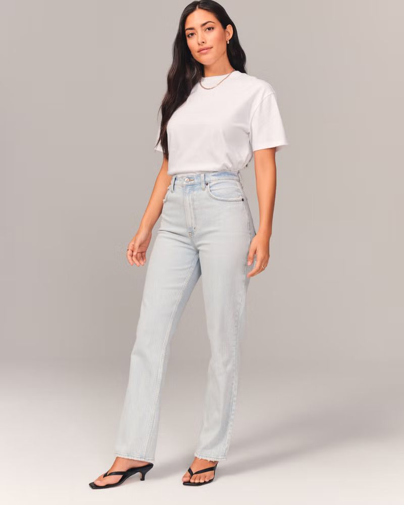 Women's Curve Love Ultra High Rise 90s Straight Carpenter Jean | Women's Bottoms | Abercrombie.co... | Abercrombie & Fitch (US)