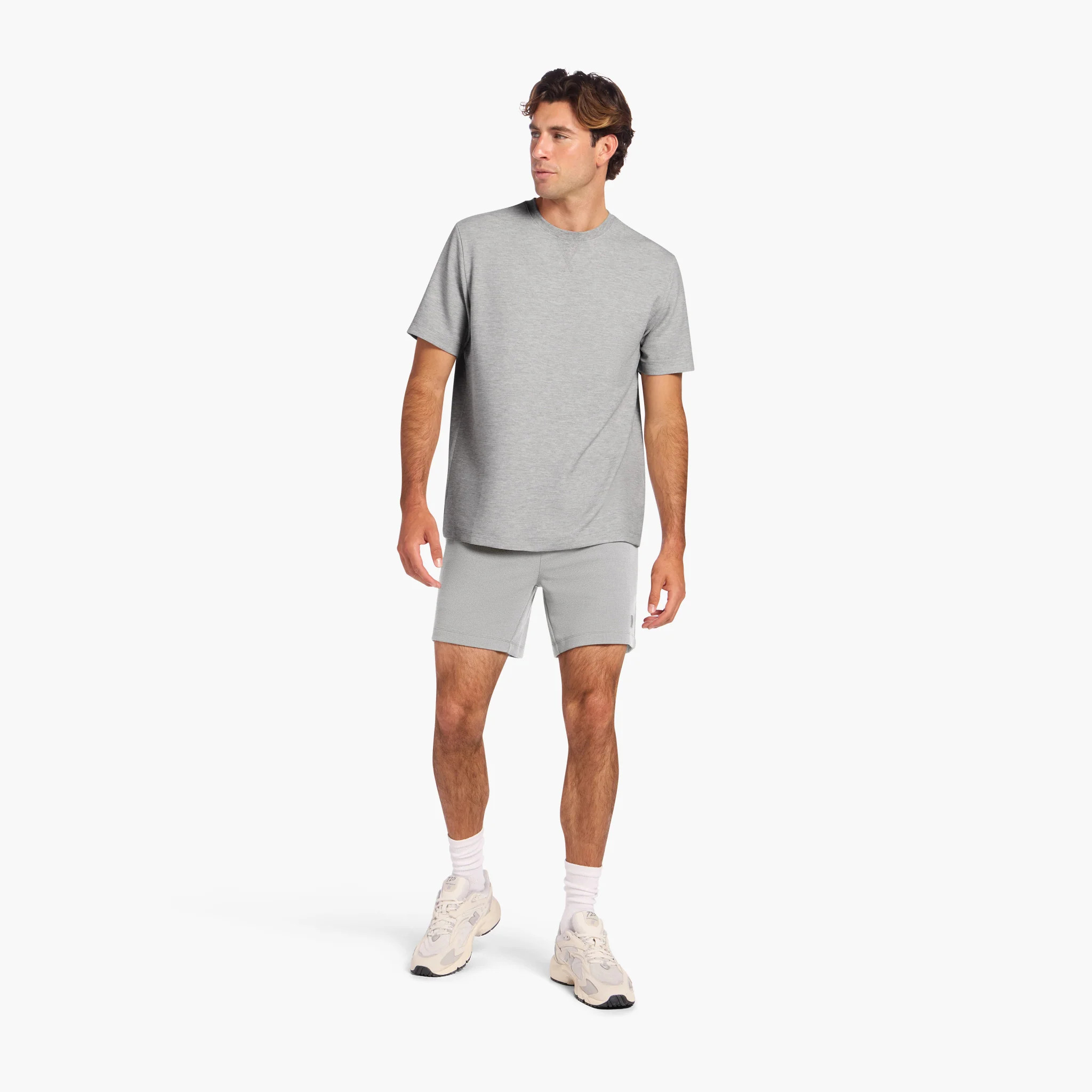 Men's Performance Waffle Short | Heather Grey | Nuuds US