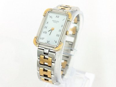 HERMES Croisiere CR1.240 Silver Gold Quartz Women's Watch Working Authentic | eBay US
