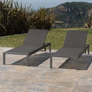 Cape Coral Outdoor Chaise Lounge (Set of 2) by Christopher Knight Home - White | Bed Bath & Beyond