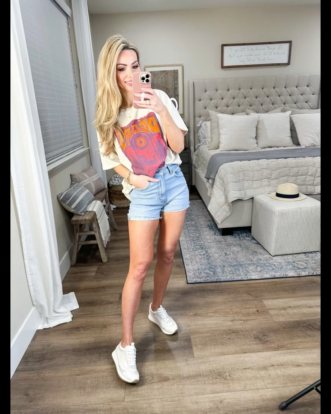 Oversized graphic tee wearing a men’s small
Best high waist denim shorts size 26
White sneakers true to size



#LTKunder50 #LTKFind #LTKSeasonal