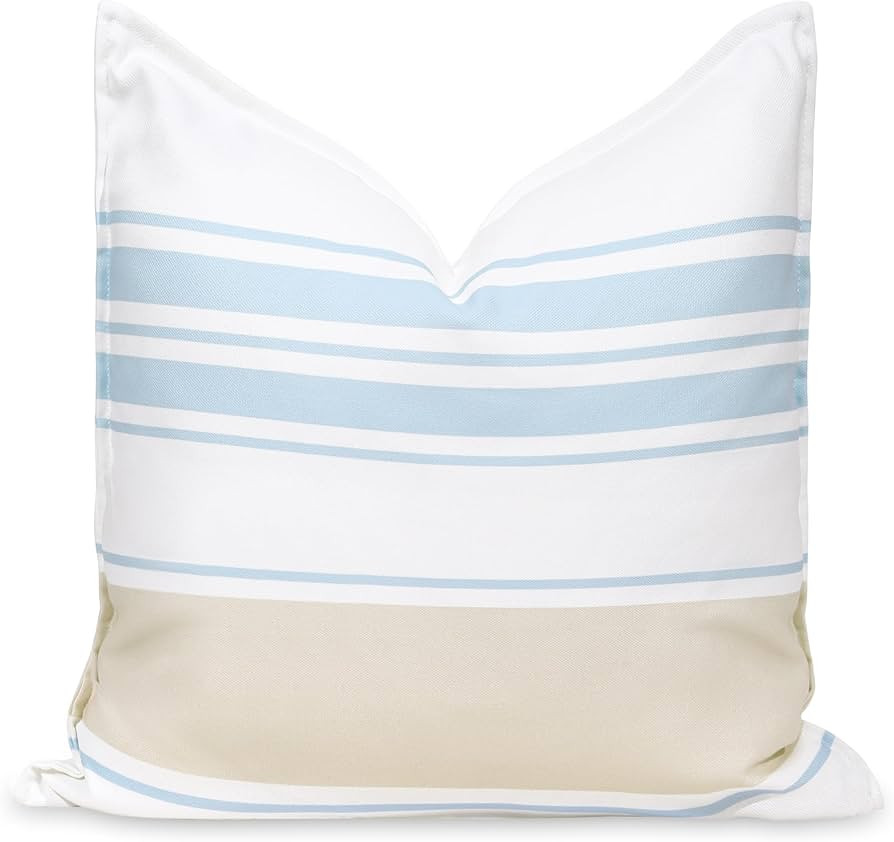 Hofdeco Premium Coastal Patio Indoor Outdoor Throw Pillow Cover Only, 20"x20" Water Repellent for... | Amazon (US)