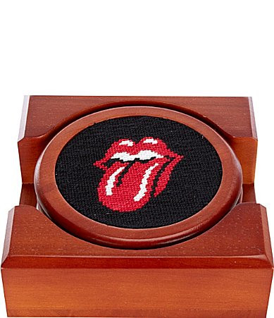 Smathers Branson Rolling Stones Needlepoint Coaster Set - Black/Brown | Dillard's