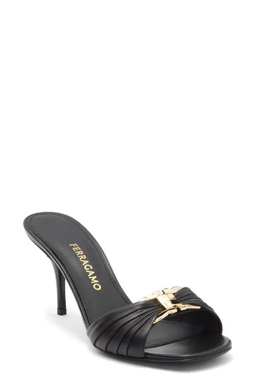 FERRAGAMO Witty Patent Leather Sandal in Nero Nero at Nordstrom, Size 9.5 | Nordstrom
