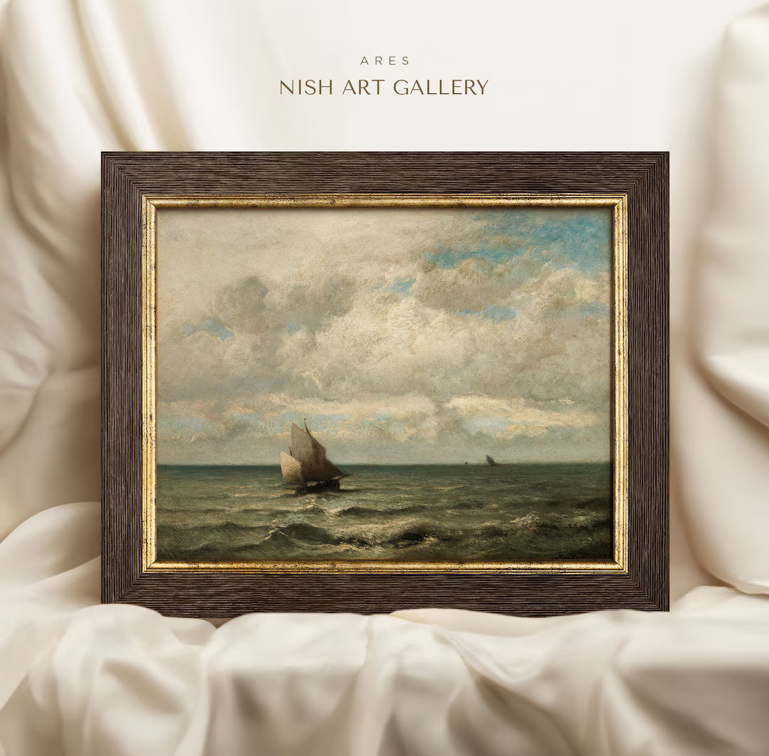 Vintage Art Prints Framed | Sailboats Painting Print | Ship Wall Decor | Nautical Wall Art | Coas... | Etsy (US)