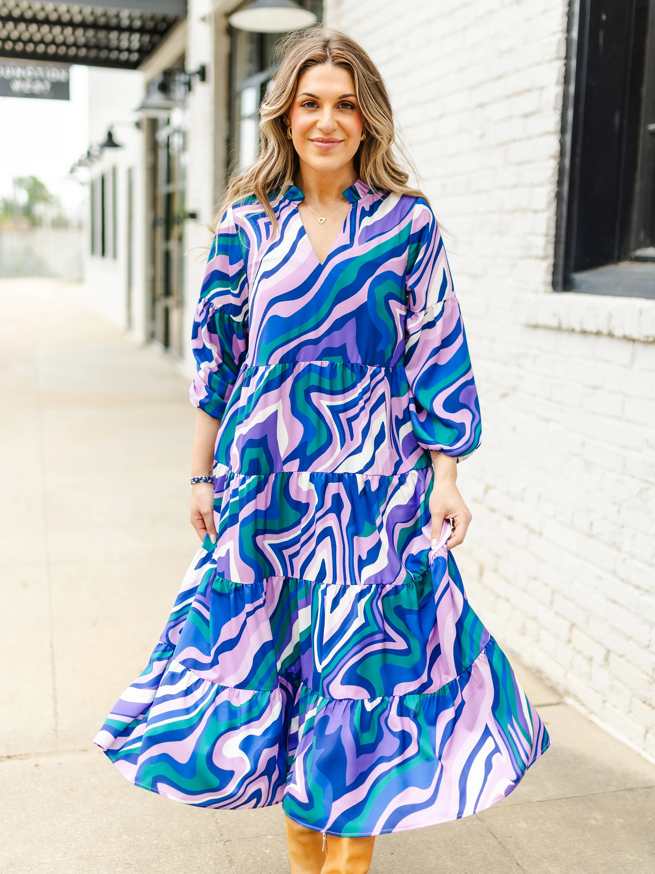 Christina Dress | Magic Marble Blue | Michelle McDowell