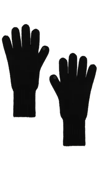 Cashmere Texting Gloves in Black | Revolve Clothing (Global)