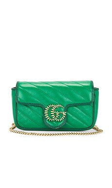 FWRD Renew Gucci GG Marmont Shoulder Bag in Green from Revolve.com | Revolve Clothing (Global)