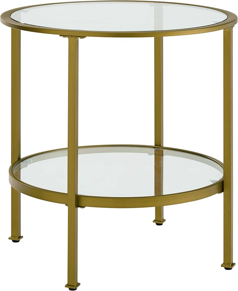 Crosley Furniture CF1309-GL Aimee Side Table, Gold and Glass | Amazon (US)