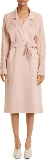 Hello Knit Wool & Cashmere Contrast Coat | Nordstrom