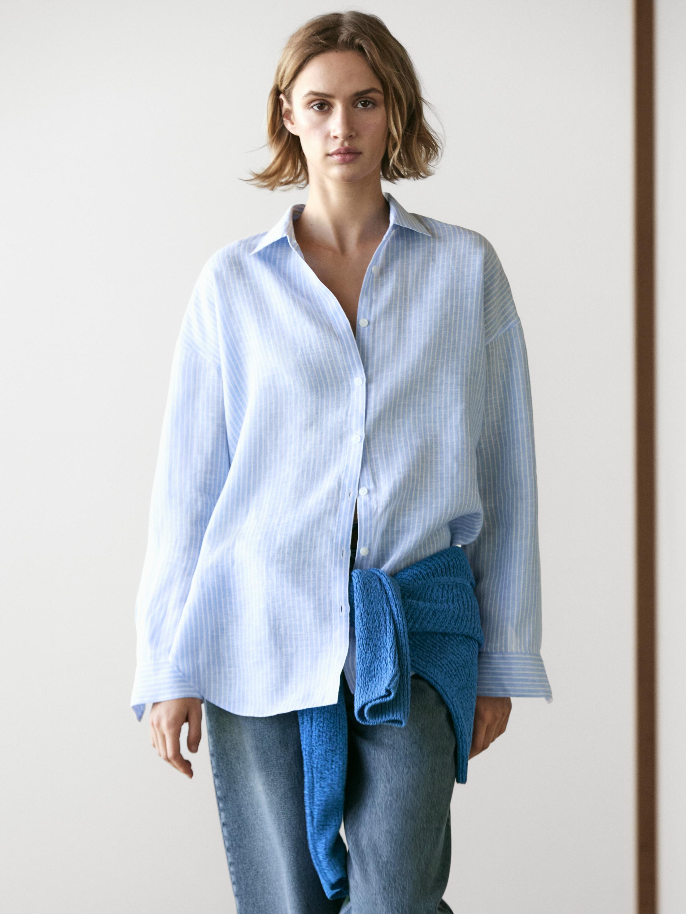 VOIR LE LOOK
Chemise fluide à rayures 100 % lin

 69,95 €  Couleur:  Celeste  Ajouter au panie... | Massimo Dutti FR