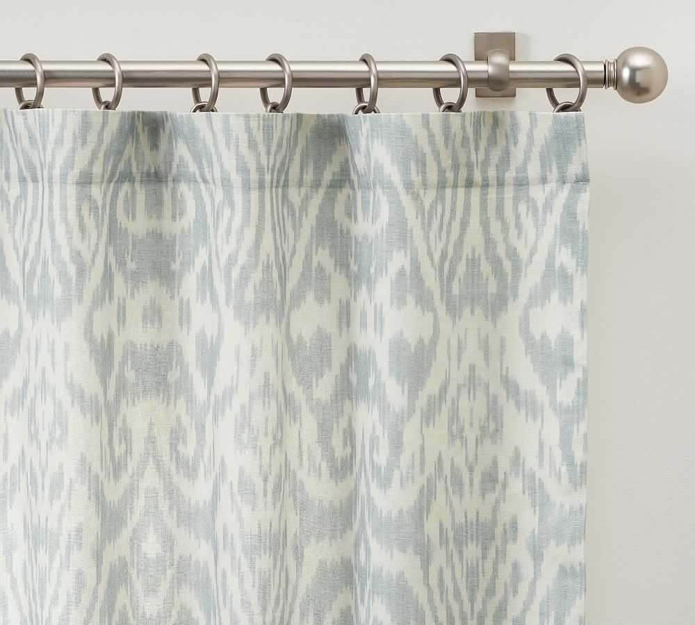 Vega Ikat Linen Cotton Curtain | Pottery Barn (US)