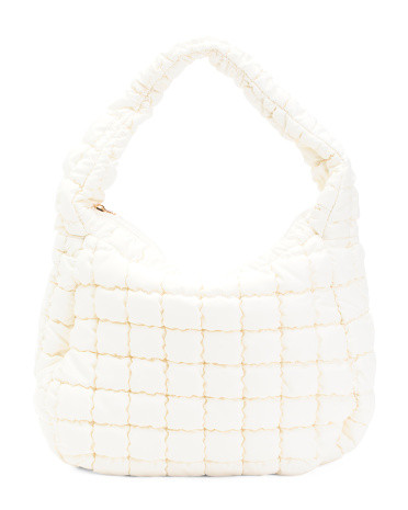 Nylon Quilted Puffer Hobo | TJ Maxx