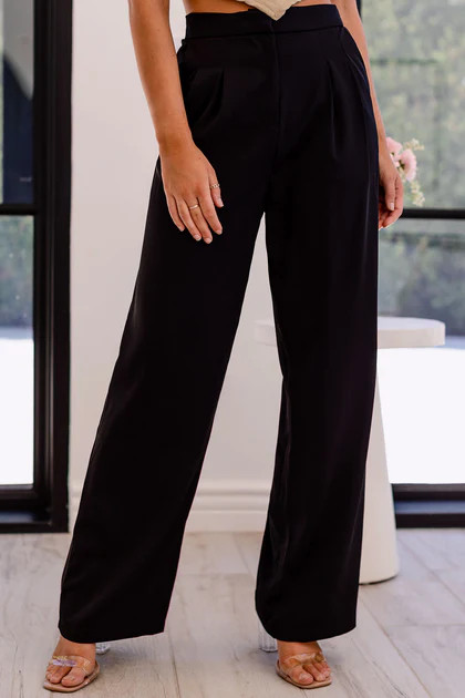 Jax Black Wide Leg Pants | Shop Priceless
