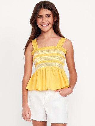 Smocked Peplum Tank Top for Girls | Old Navy (US)