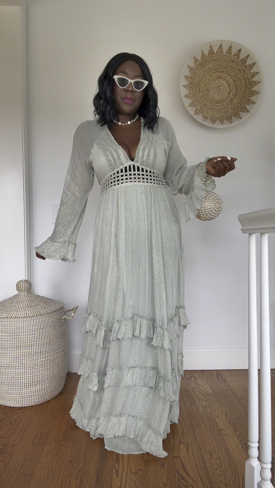 The details on this Free People dress are stunning!! Wore it to a wedding this past weekend. Styled it with platform sandal heels, pearl embellished purse, pearl necklace and cute cateye sunnies!!

#LTKPetite #LTKStyleTip #LTKWedding