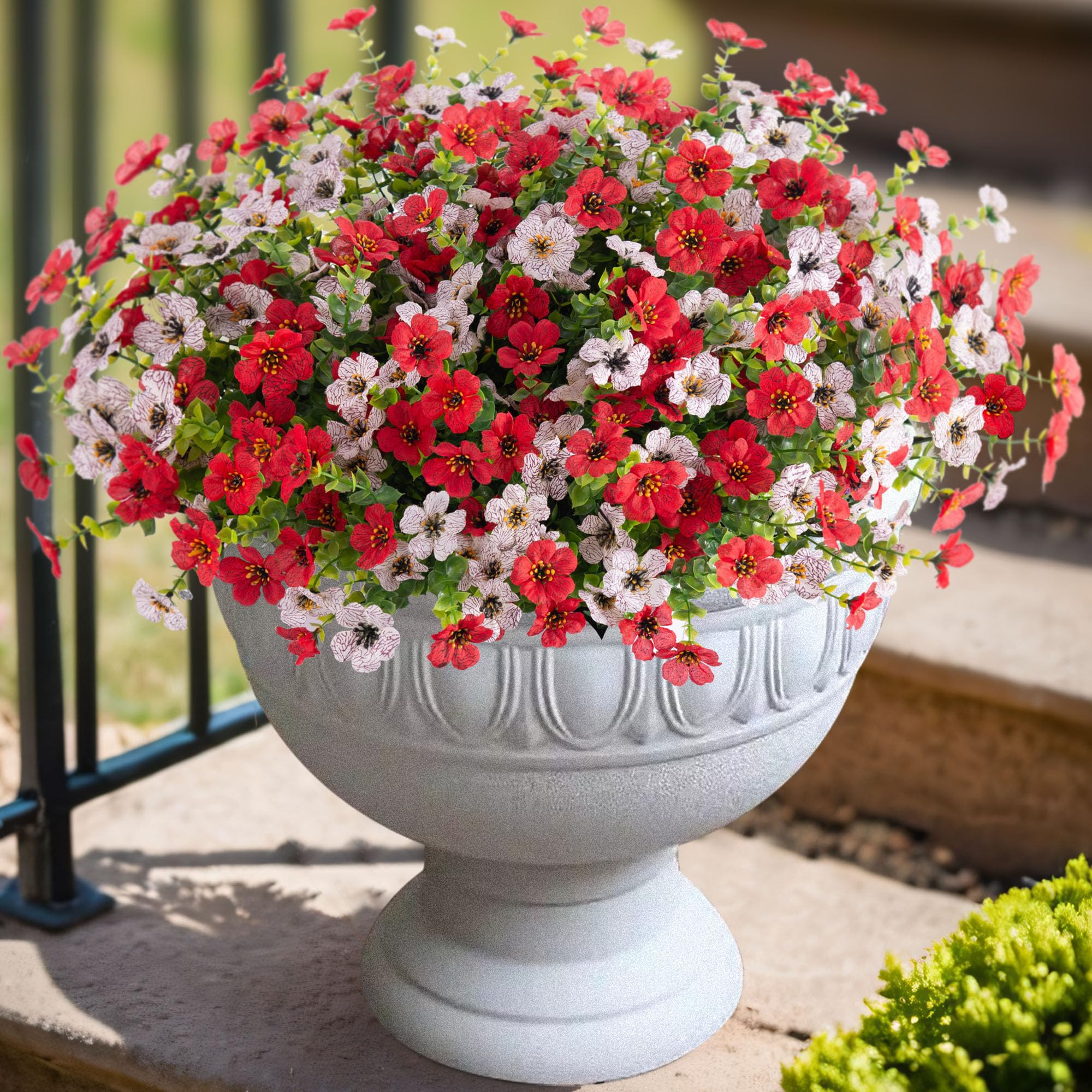 Artificial Fake Plants Flowers for Outdoor Spring Summer Decor, 12 Bundles Faux Silk Daisy for Pl... | Amazon (US)