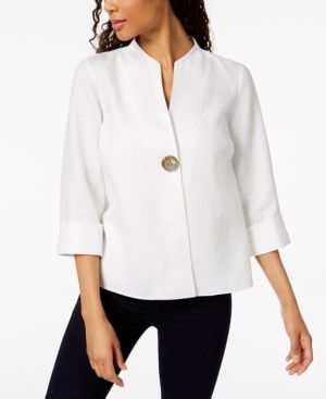 Jm Collection Linen Single-Button Jacket, Created for Macy's | Macys (US)